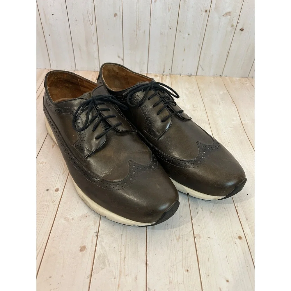 Belvedere‎ Eric Mens 12D Brown Leather Wingtip Oxford Hybrid Dress Sneakers